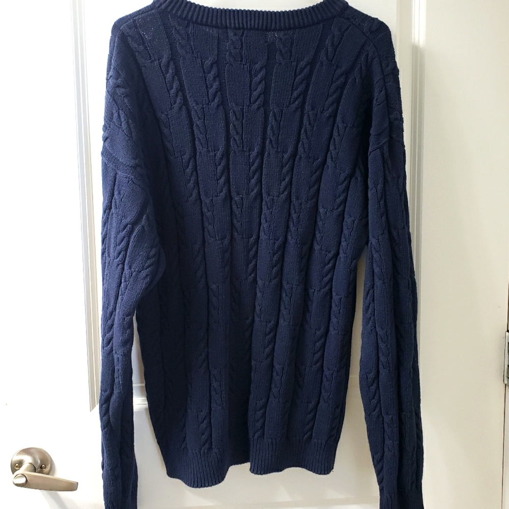 Chaps Ralph Lauren Sweater Navy Blue Sz-L - Picture 3 of 10